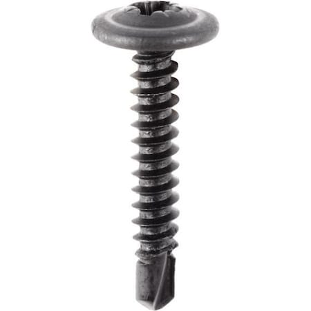 Auveco M4 2-1.41 X 25MM ROUND WASHER HEAD TEKS TAPPING SCREW, 100PK 19006